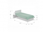 TN.21 - Кровать с мягким изголовьем 120x200 White